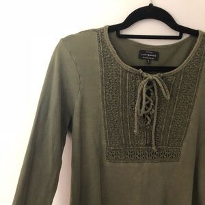 Lucky Brand crochet Detailed long-sleeve top